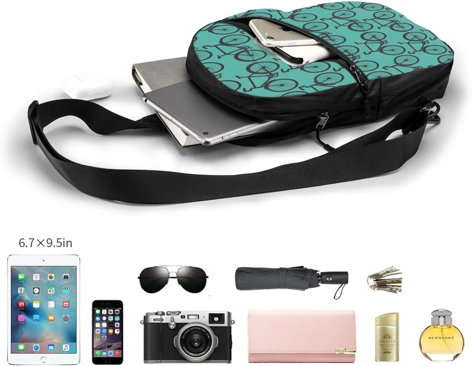 Sport Bicycle Sling Bag for Men Women, Small Crossbody Sling Backpack Shoulder Chest Bag, Anti Theft Travel Hiking Sports