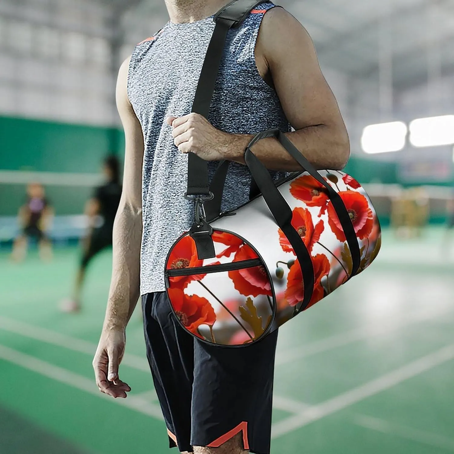 Sport Gym Bag for Women Men,Owl Cylindrical Travel Duffel Bag with Adjustable Straps for Travel, Sports, Workout