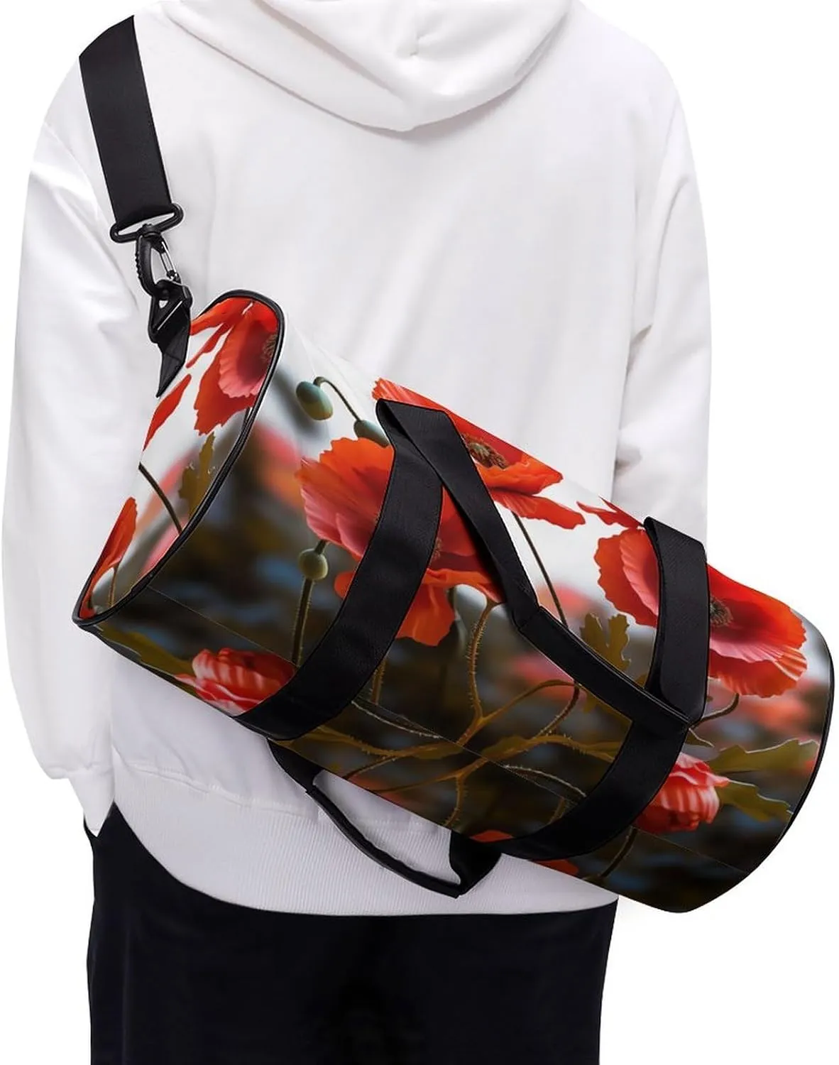 Sport Gym Bag for Women Men,Owl Cylindrical Travel Duffel Bag with Adjustable Straps for Travel, Sports, Workout