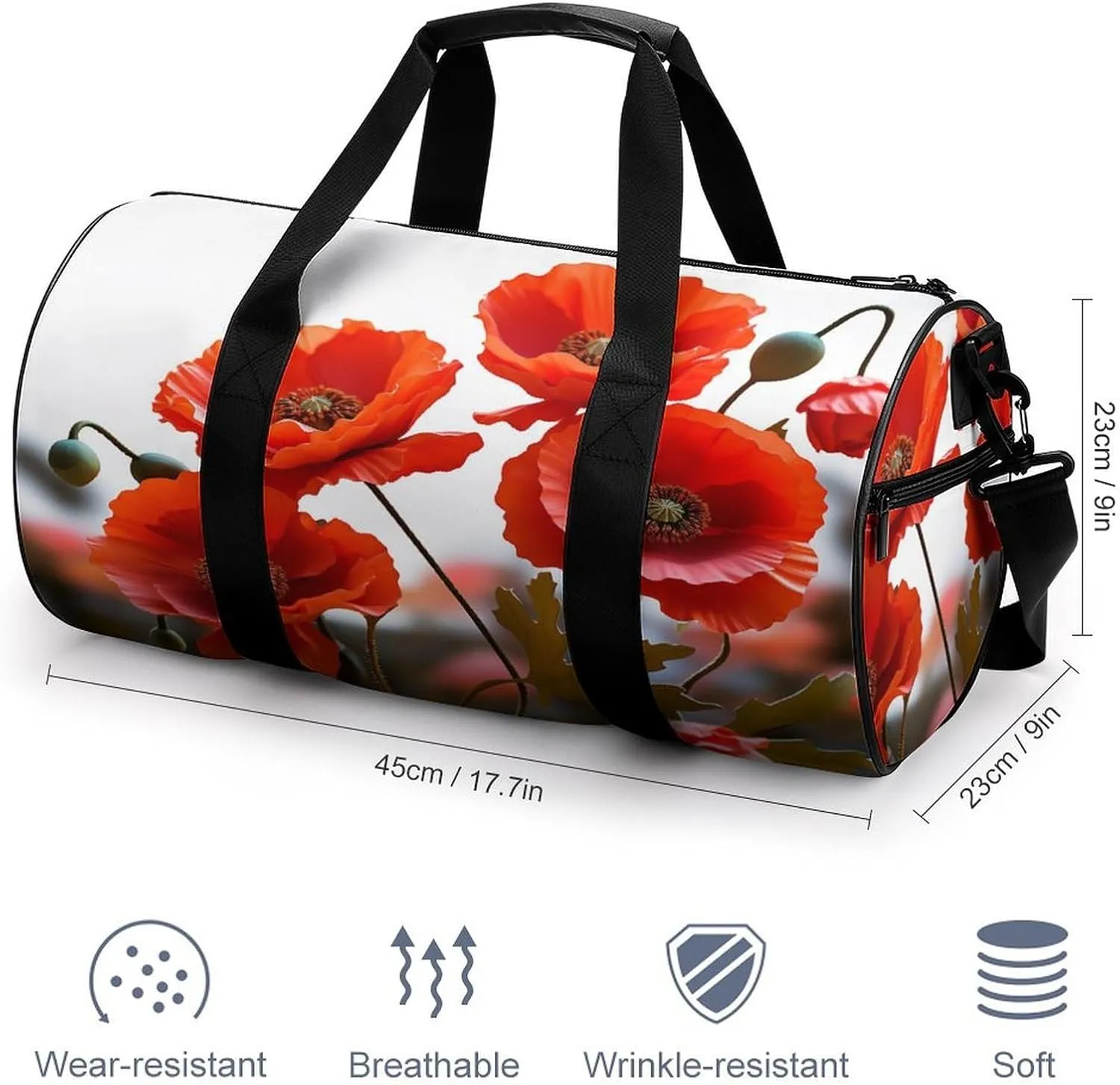 Sport Gym Bag for Women Men,Owl Cylindrical Travel Duffel Bag with Adjustable Straps for Travel, Sports, Workout