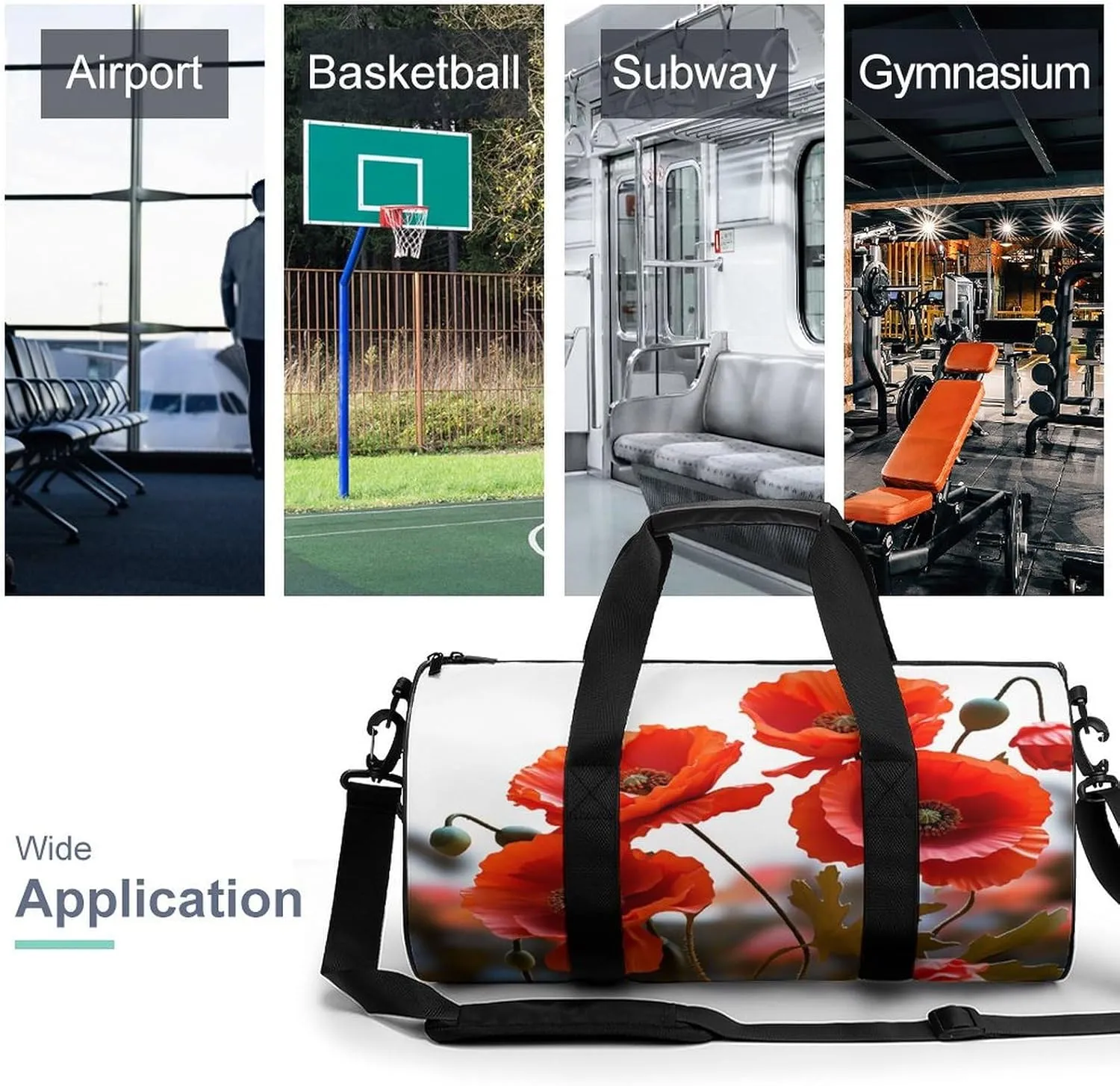 Sport Gym Bag for Women Men,Owl Cylindrical Travel Duffel Bag with Adjustable Straps for Travel, Sports, Workout