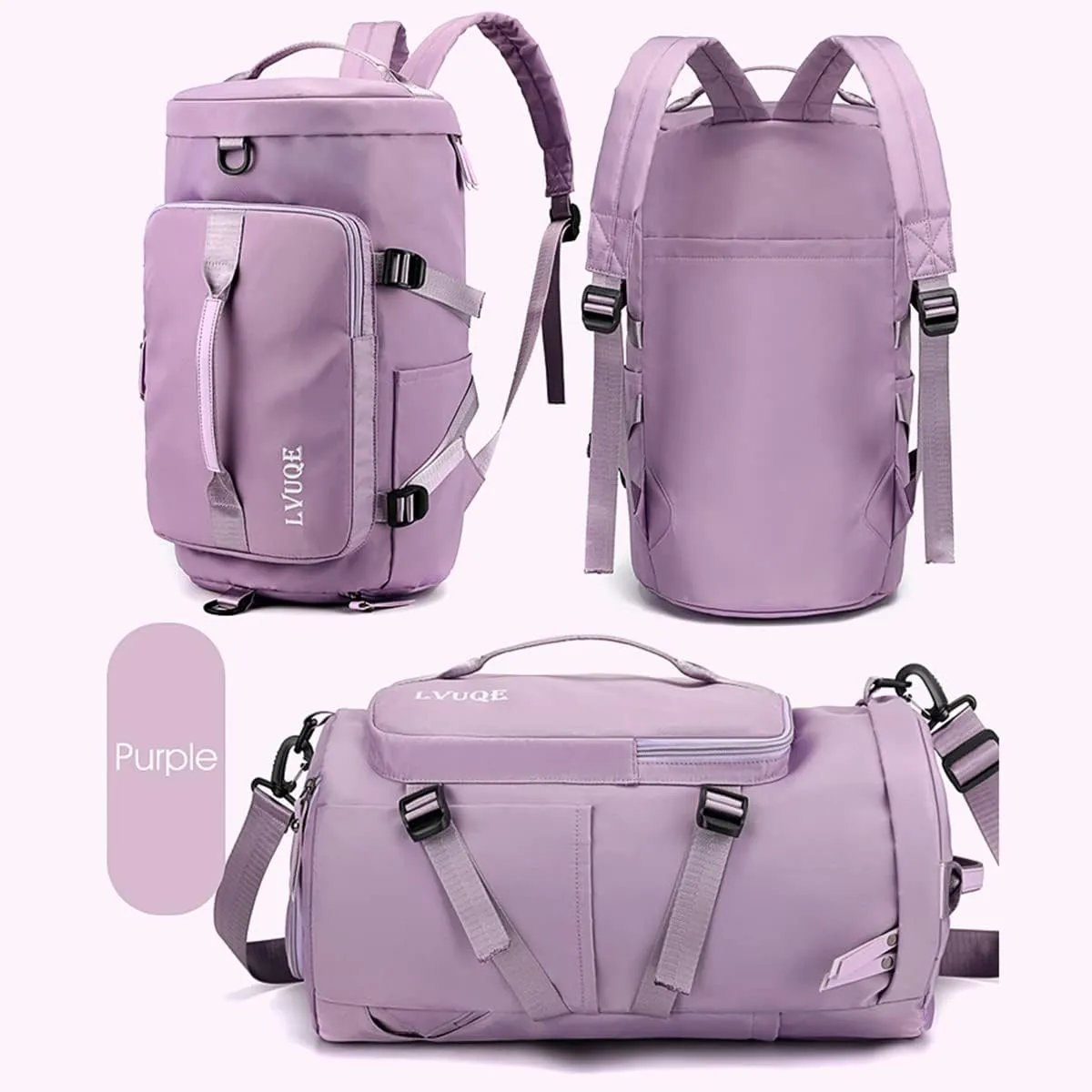 Sport gym bag,duffel bag with shoe compartment foldable training handbag for men and women – sport travel bag overnight weekend shoulder weight dry bag -Waterproof Dry Wet Separated Gym Bags