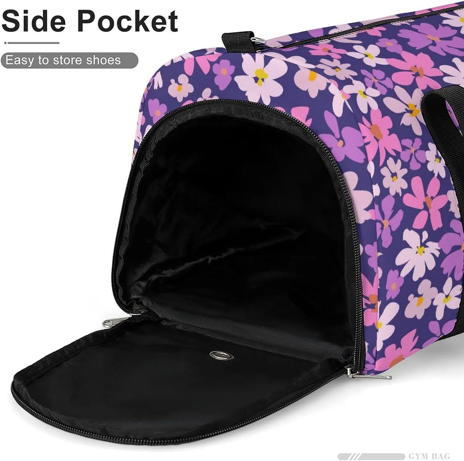 Sport Gym Duffel with Shoe Compartment Wet Pocket, Modern-floral-pattern Shoulder Travel Bag for Women Men, style-1