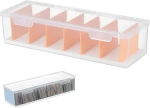 Sports Card Storage Box with Dividers Transparent Card Organizer Case Compact and Portable Design Secure Lid for Safe Storage