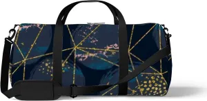 Sports Gym Bag for Women and Men Waterproof Abstract Cosmic Pattern Dark Blue Duffel Bag Lightweight Carryon Traveling Boarding Gripsack