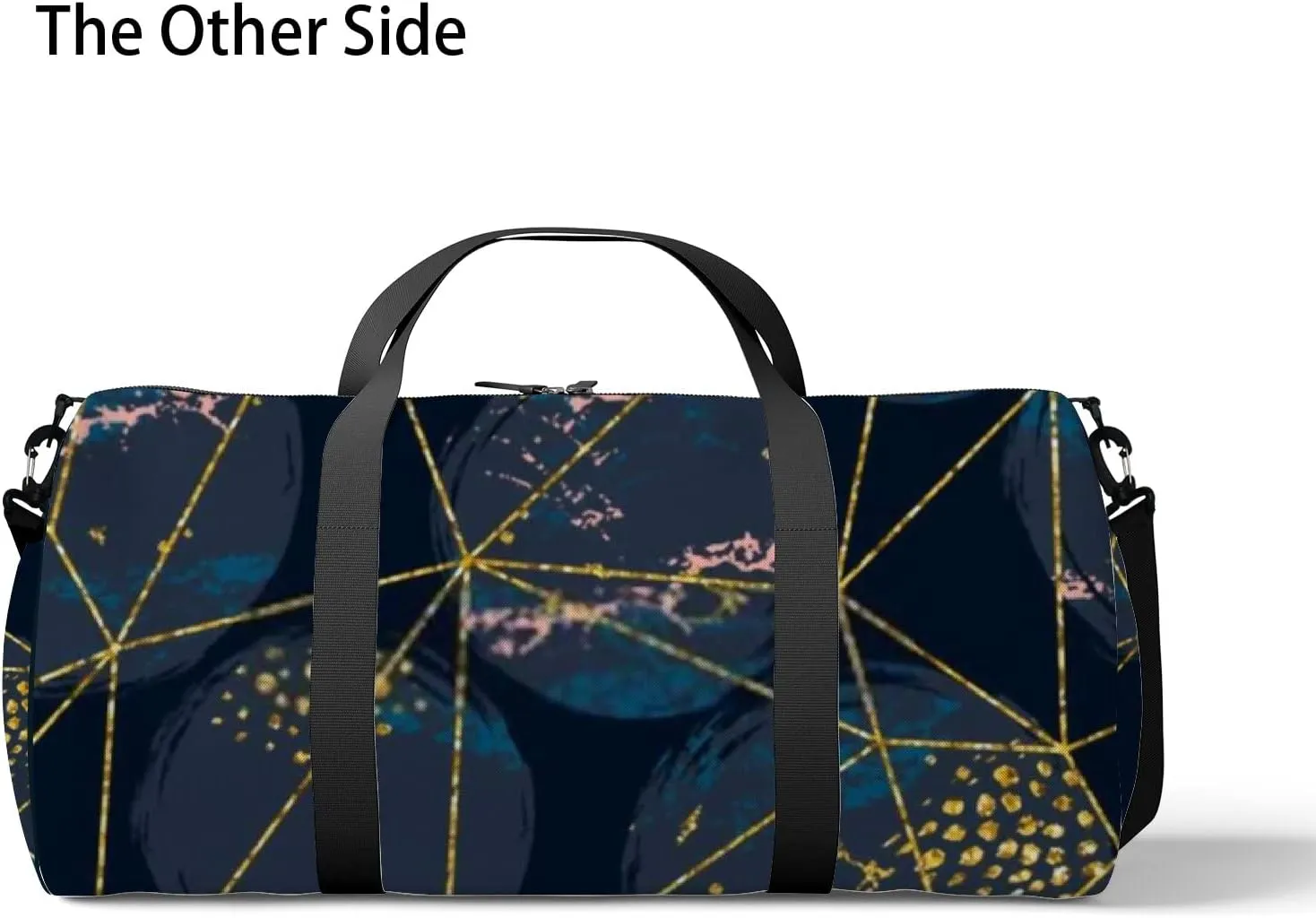 Sports Gym Bag for Women and Men Waterproof Abstract Cosmic Pattern Dark Blue Duffel Bag Lightweight Carryon Traveling Boarding Gripsack