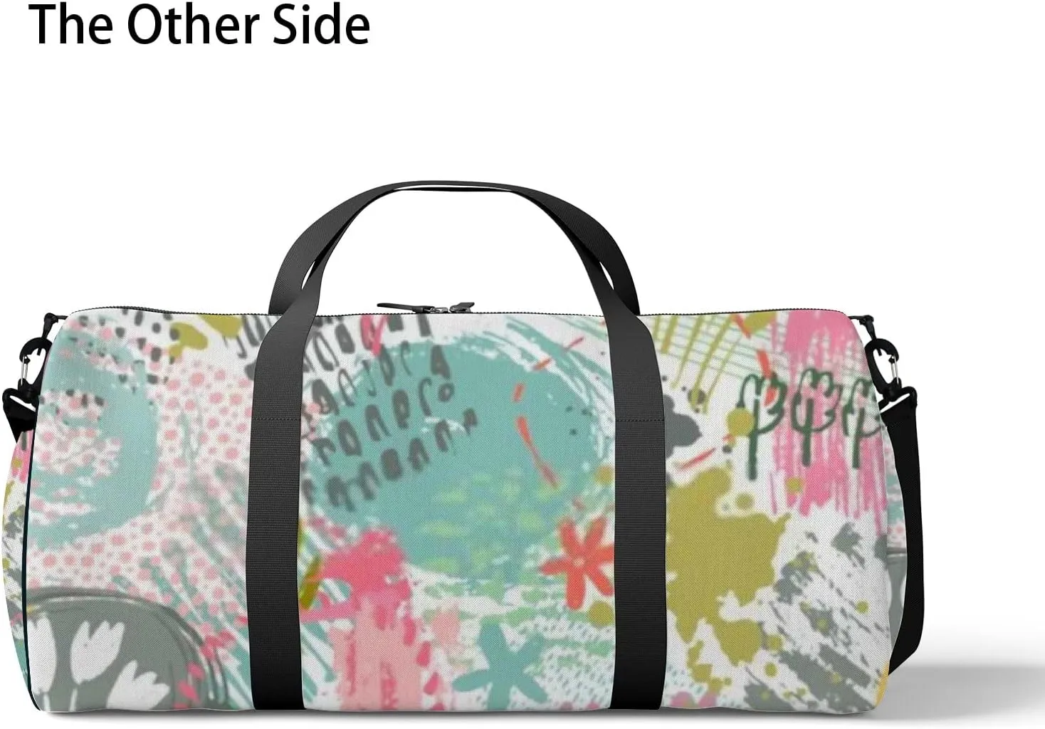 Sports Gym Bag for Women and Men Waterproof Abstract Ink Floral Colorful Duffel Bag Lightweight Carryon Traveling Boarding Gripsack
