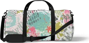 Sports Gym Bag for Women and Men Waterproof Abstract Ink Floral Colorful Duffel Bag Lightweight Carryon Traveling Boarding Gripsack