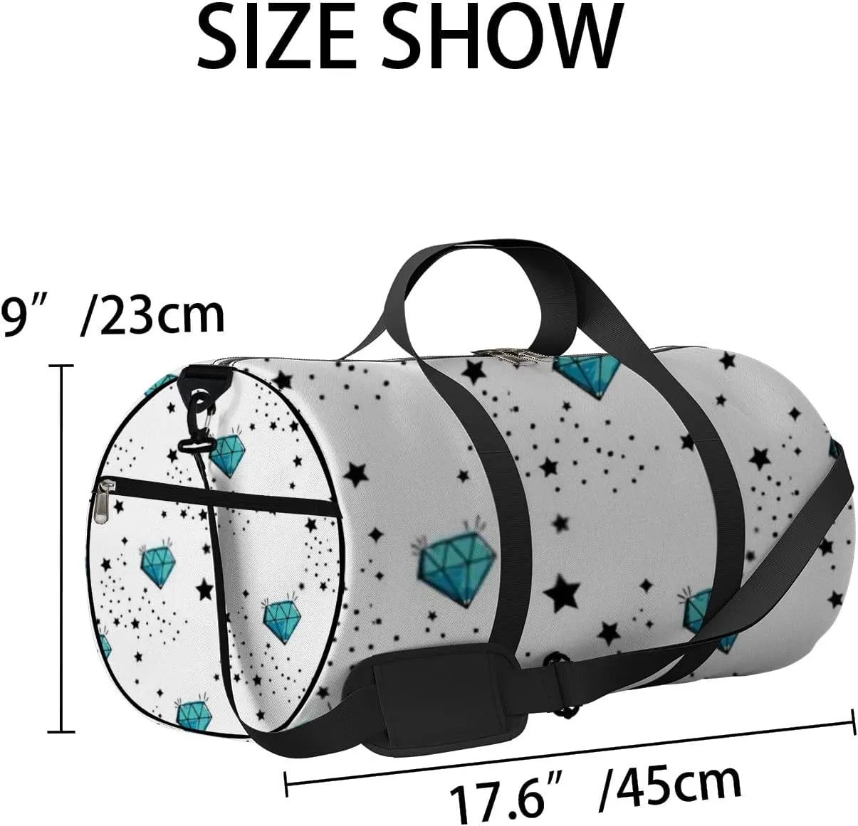 Sports Gym Bag for Women and Men Waterproof Abstract Jewel Pattern Bright Colorful Duffel Bag Lightweight Carryon Traveling Boarding Gripsack