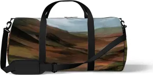 Sports Gym Bag for Women and Men Waterproof Abstract Landscape Duffel Bag Lightweight Carryon Traveling Boarding Gripsack