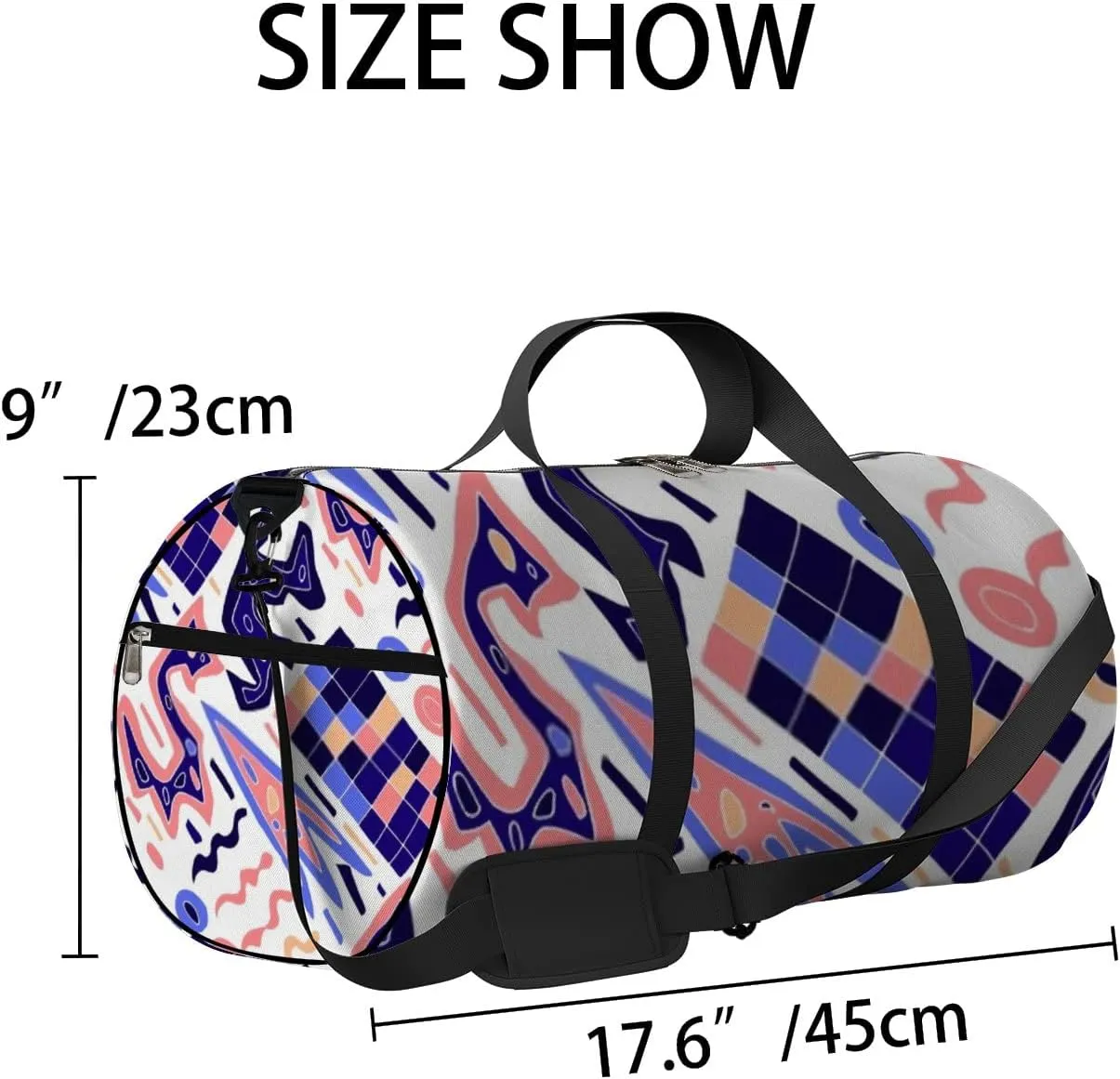 Sports Gym Bag for Women and Men Waterproof Abstract Modern Doodles Bright Summer Print Duffel Bag Lightweight Carryon Traveling Boarding Gripsack