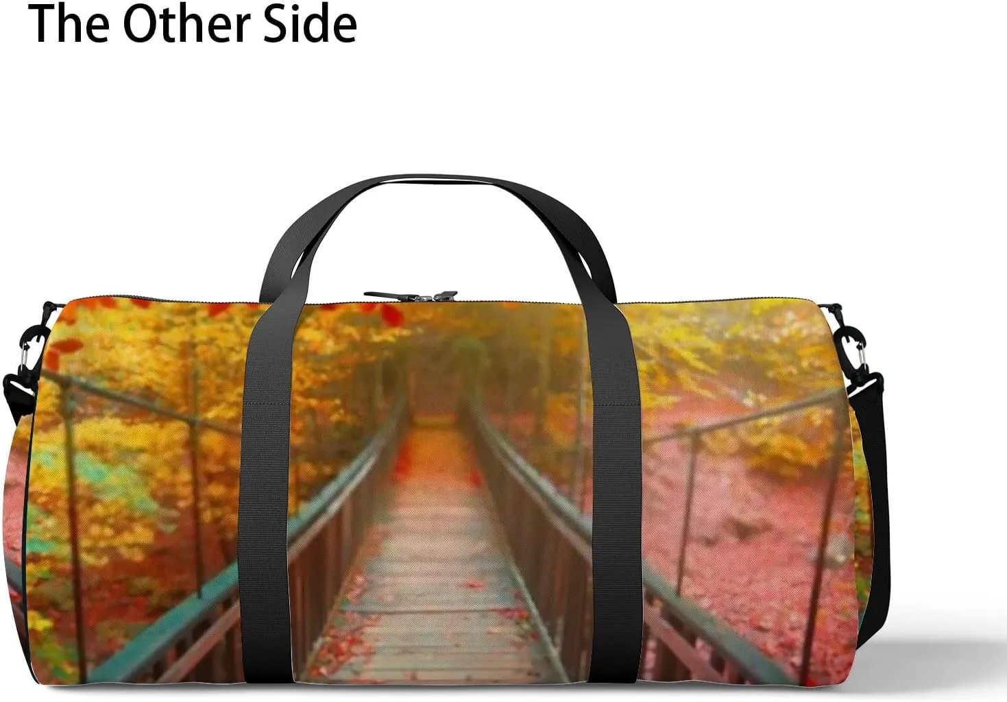 Sports Gym Bag for Women and Men Waterproof Autumn Landscape Duffel Bag Lightweight Carryon Traveling Boarding Gripsack