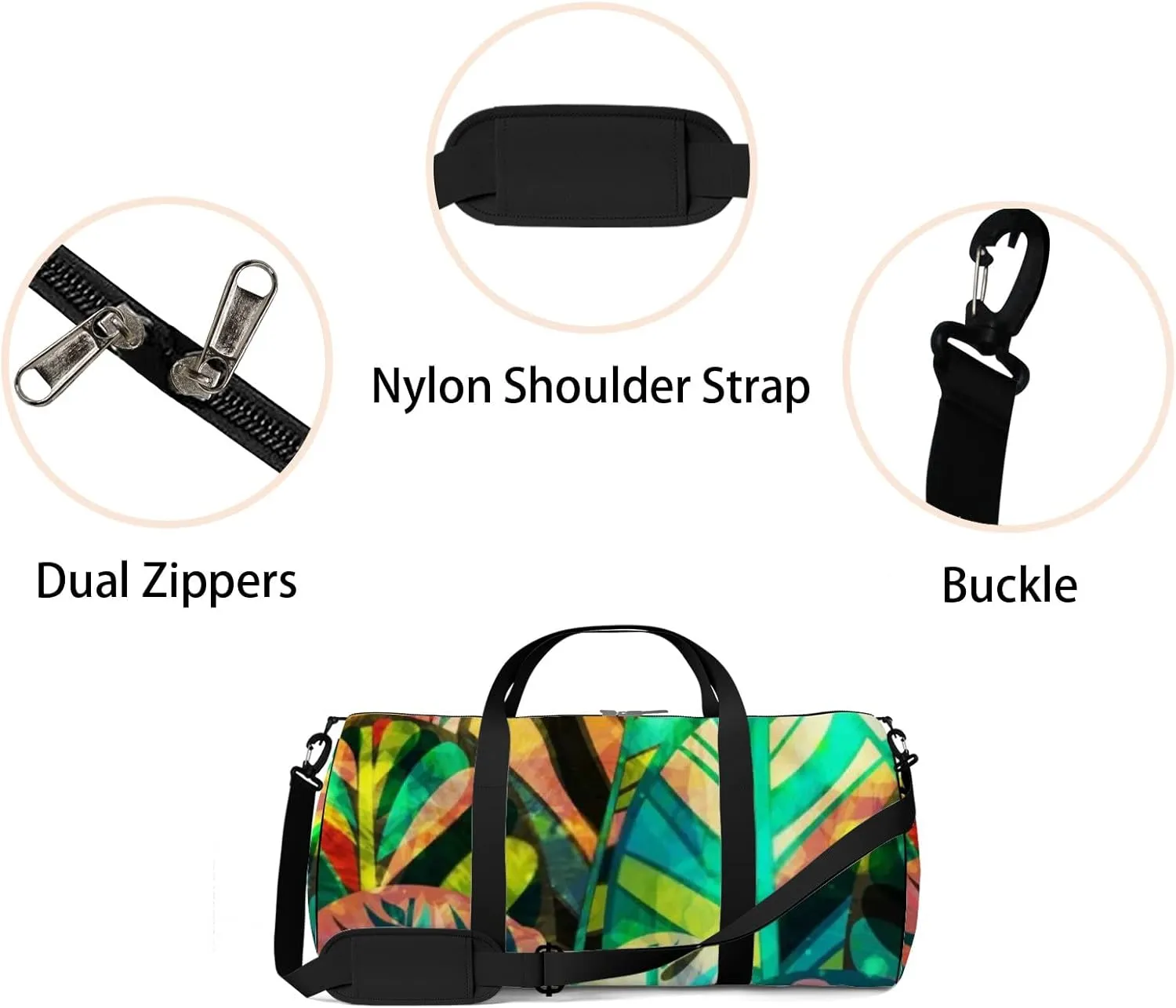 Sports Gym Bag for Women and Men Waterproof Blue Green Orange Pink Forest Duffel Bag Lightweight Carryon Traveling Boarding Gripsack