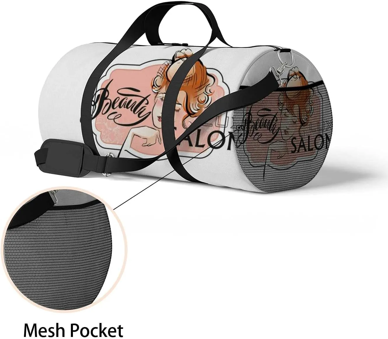 Sports Gym Bag for Women and Men Waterproof Ceautiful Woman Beauty Duffel Bag Lightweight Carryon Traveling Boarding Gripsack