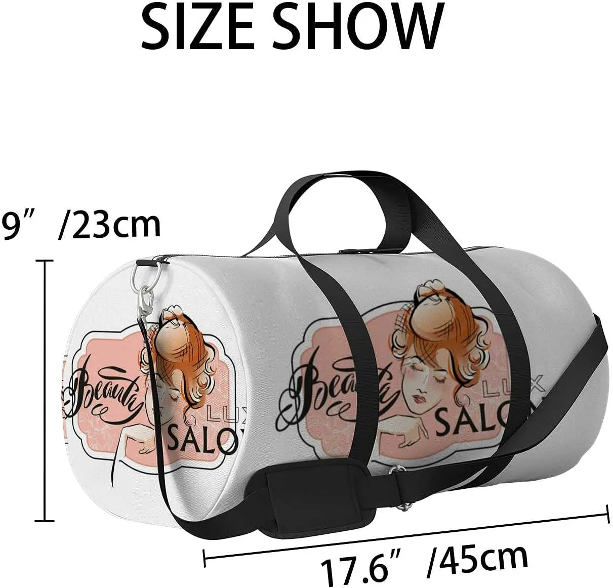 Sports Gym Bag for Women and Men Waterproof Ceautiful Woman Beauty Duffel Bag Lightweight Carryon Traveling Boarding Gripsack