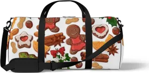 Sports Gym Bag for Women and Men Waterproof Colorful Christmas Symbols Duffel Bag Lightweight Carryon Traveling Boarding Gripsack