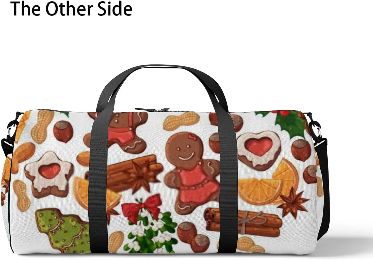 Sports Gym Bag for Women and Men Waterproof Colorful Christmas Symbols Duffel Bag Lightweight Carryon Traveling Boarding Gripsack