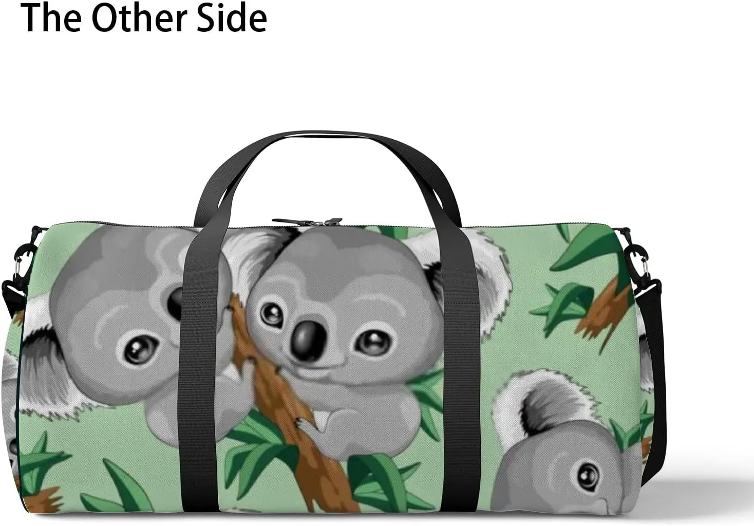 Sports Gym Bag for Women and Men Waterproof Cute Baby Koala Grey Duffel Bag Lightweight Carryon Traveling Boarding Gripsack