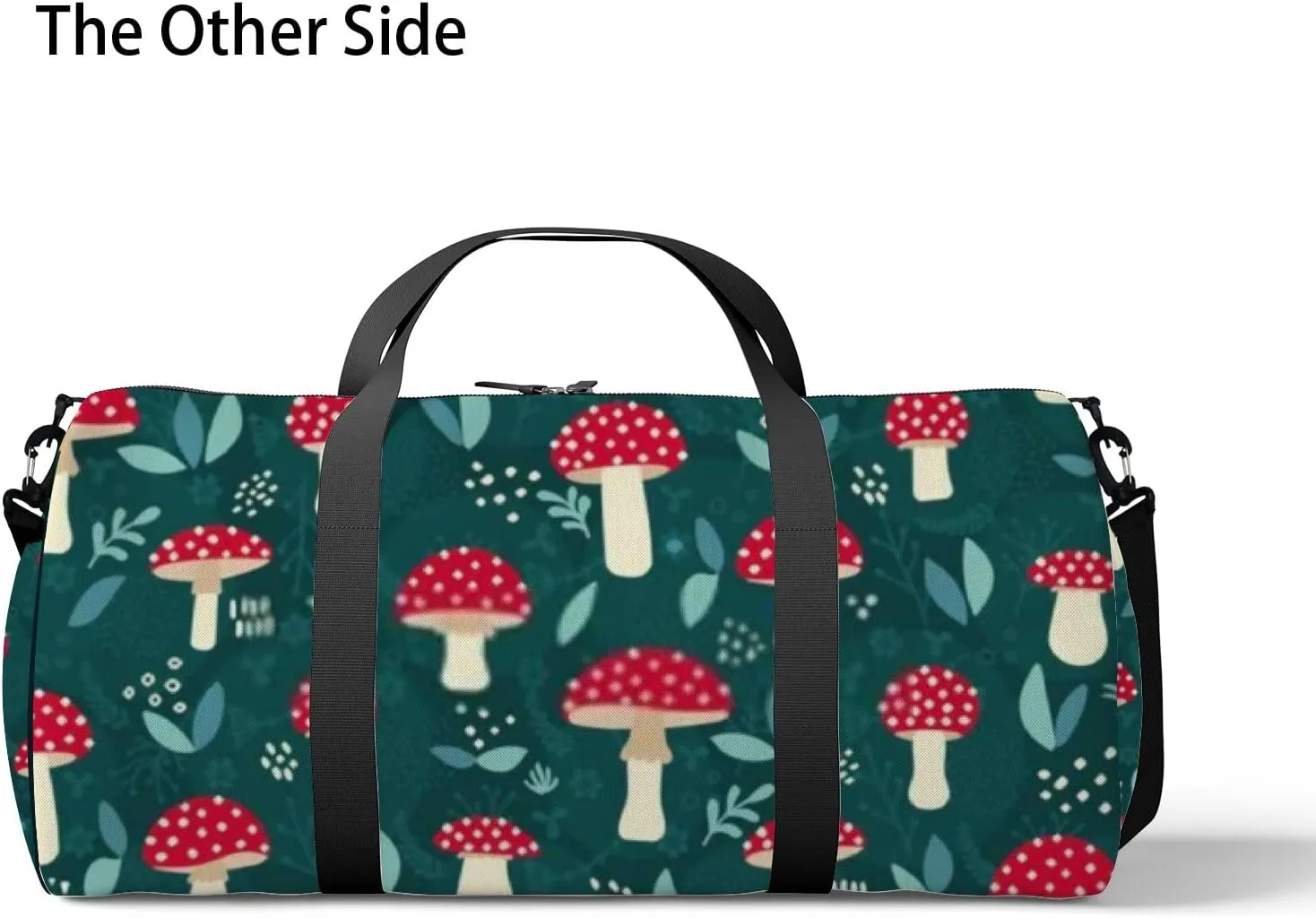 Sports Gym Bag for Women and Men Waterproof Cute Red Mushrooms White Dots Duffel Bag Lightweight Carryon Traveling Boarding Gripsack