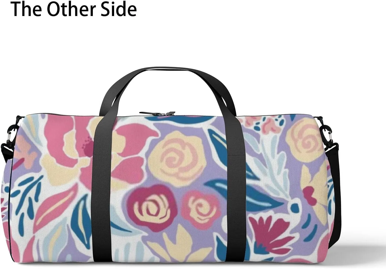 Sports Gym Bag for Women and Men Waterproof Elegant Floral Tropical Small Hand Drawn Flowers Duffel Bag Lightweight Carryon Traveling Boarding Gripsack