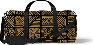 Sports Gym Bag for Women and Men Waterproof Ethnic Tribal Style Duffel Bag Lightweight Carryon Traveling Boarding Gripsack