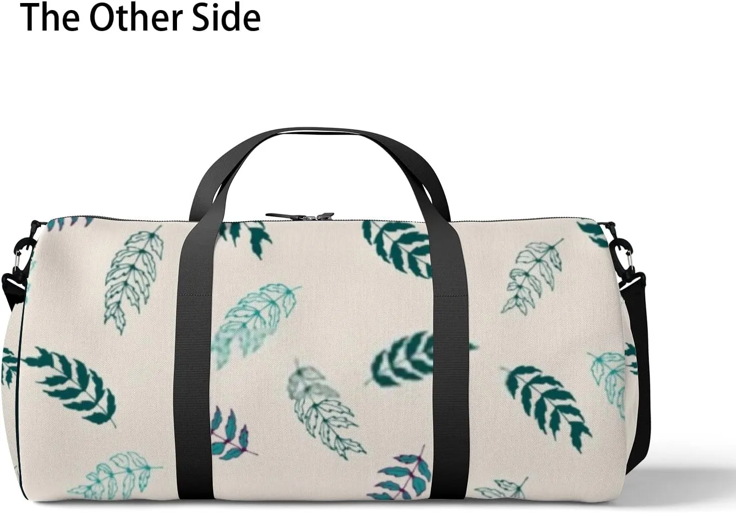 Sports Gym Bag for Women and Men Waterproof Floral Element Pattern Summer Green Duffel Bag Lightweight Carryon Traveling Boarding Gripsack