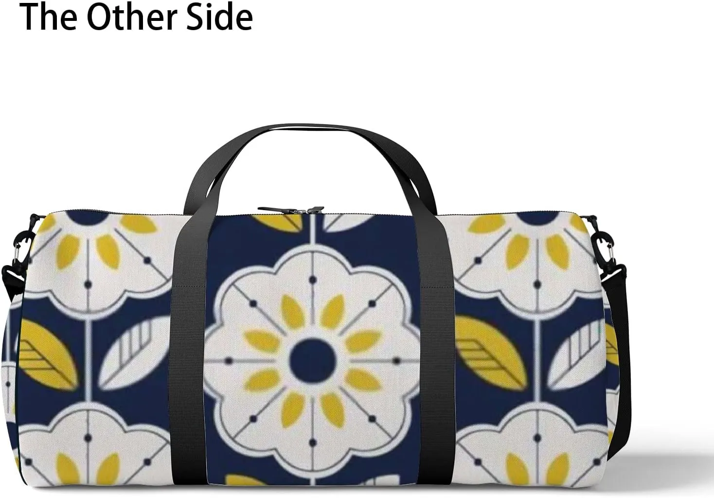 Sports Gym Bag for Women and Men Waterproof Floral Pattern Scandinavian Style Duffel Bag Lightweight Carryon Traveling Boarding Gripsack