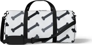 Sports Gym Bag for Women and Men Waterproof Hand Drawn Bones Pattern Duffel Bag Lightweight Carryon Traveling Boarding Gripsack
