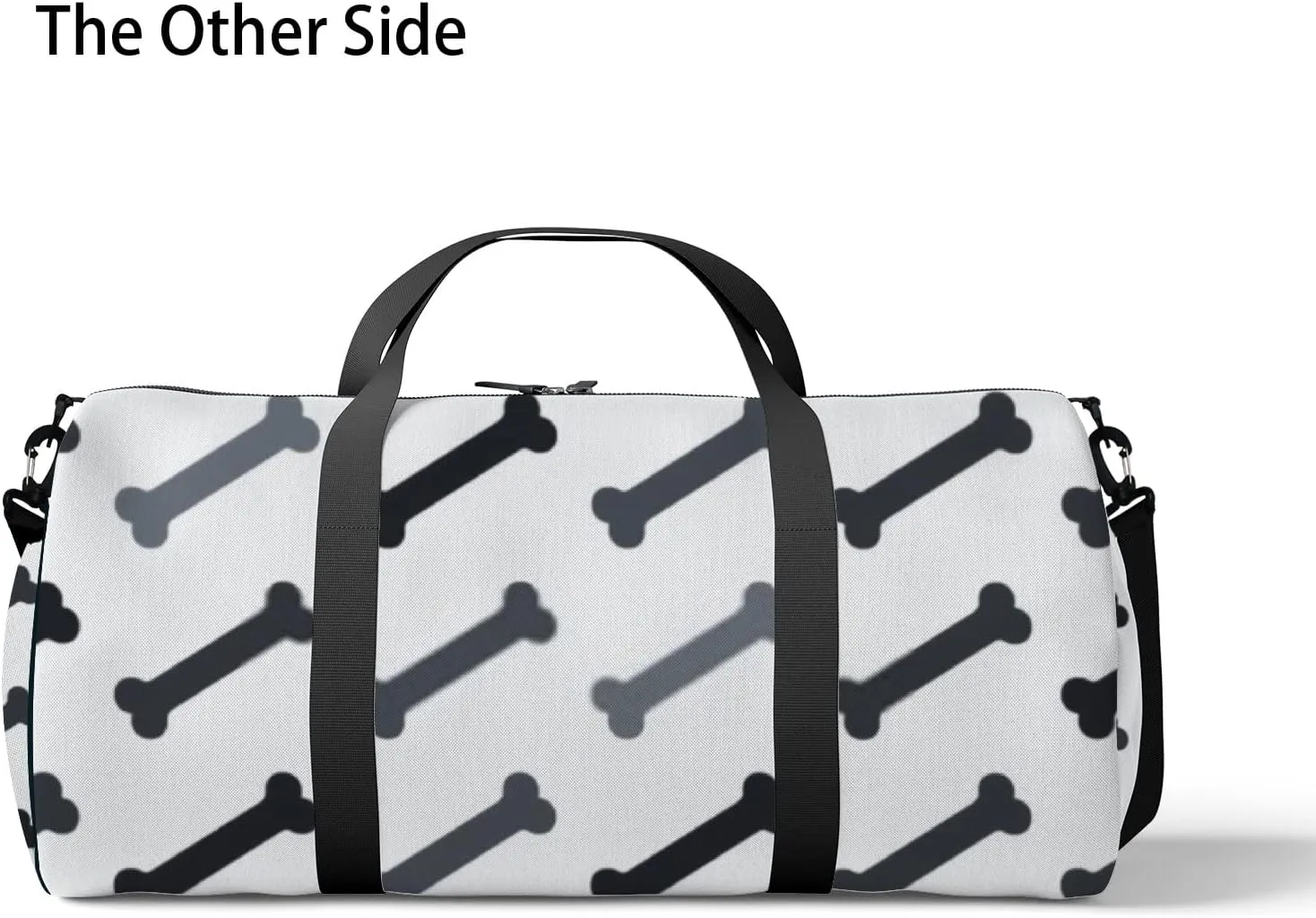 Sports Gym Bag for Women and Men Waterproof Hand Drawn Bones Pattern Duffel Bag Lightweight Carryon Traveling Boarding Gripsack