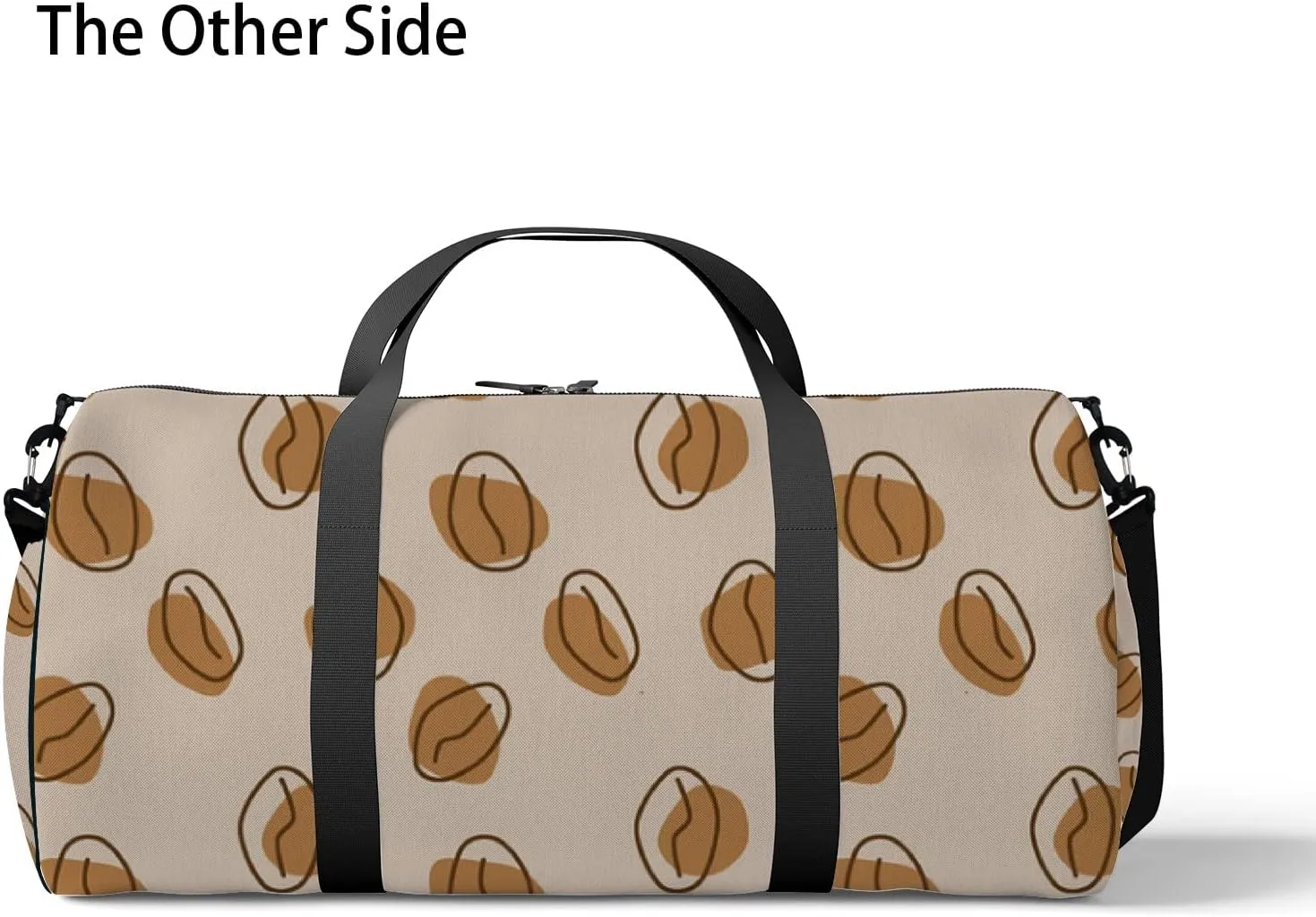 Sports Gym Bag for Women and Men Waterproof Hand Drawn Pattern Brown Duffel Bag Lightweight Carryon Traveling Boarding Gripsack