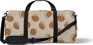 Sports Gym Bag for Women and Men Waterproof Hand Drawn Pattern Brown Duffel Bag Lightweight Carryon Traveling Boarding Gripsack