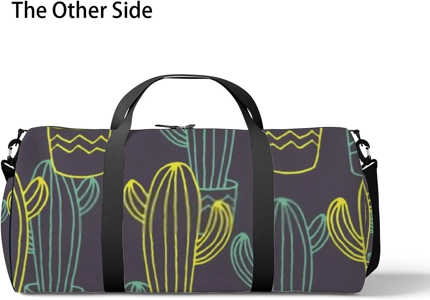 Sports Gym Bag for Women and Men Waterproof Hand Drawn Sketch Cactuses Mexican Style Duffel Bag Lightweight Carryon Traveling Boarding Gripsack