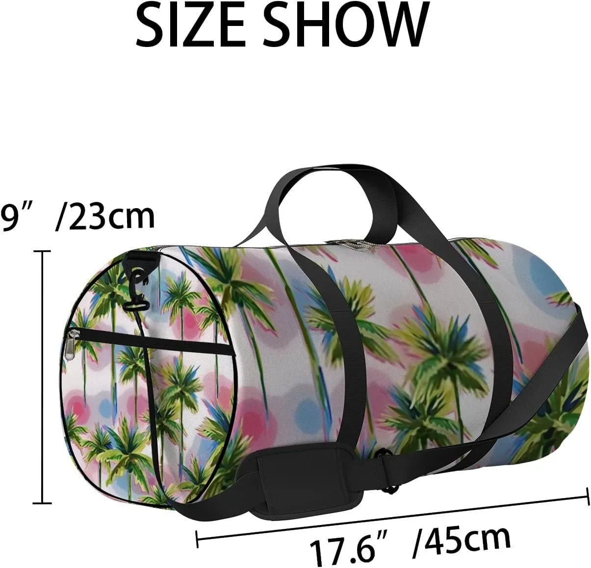 Sports Gym Bag for Women and Men Waterproof Summer Tropical Trees Green Duffel Bag Lightweight Carryon Traveling Boarding Gripsack