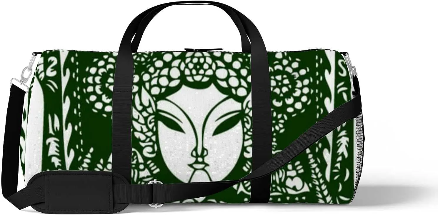 Sports Gym Bag for Women and Men Waterproof Traditional Chinese Artistic Pattern Duffel Bag Lightweight Carryon Traveling Boarding Gripsack