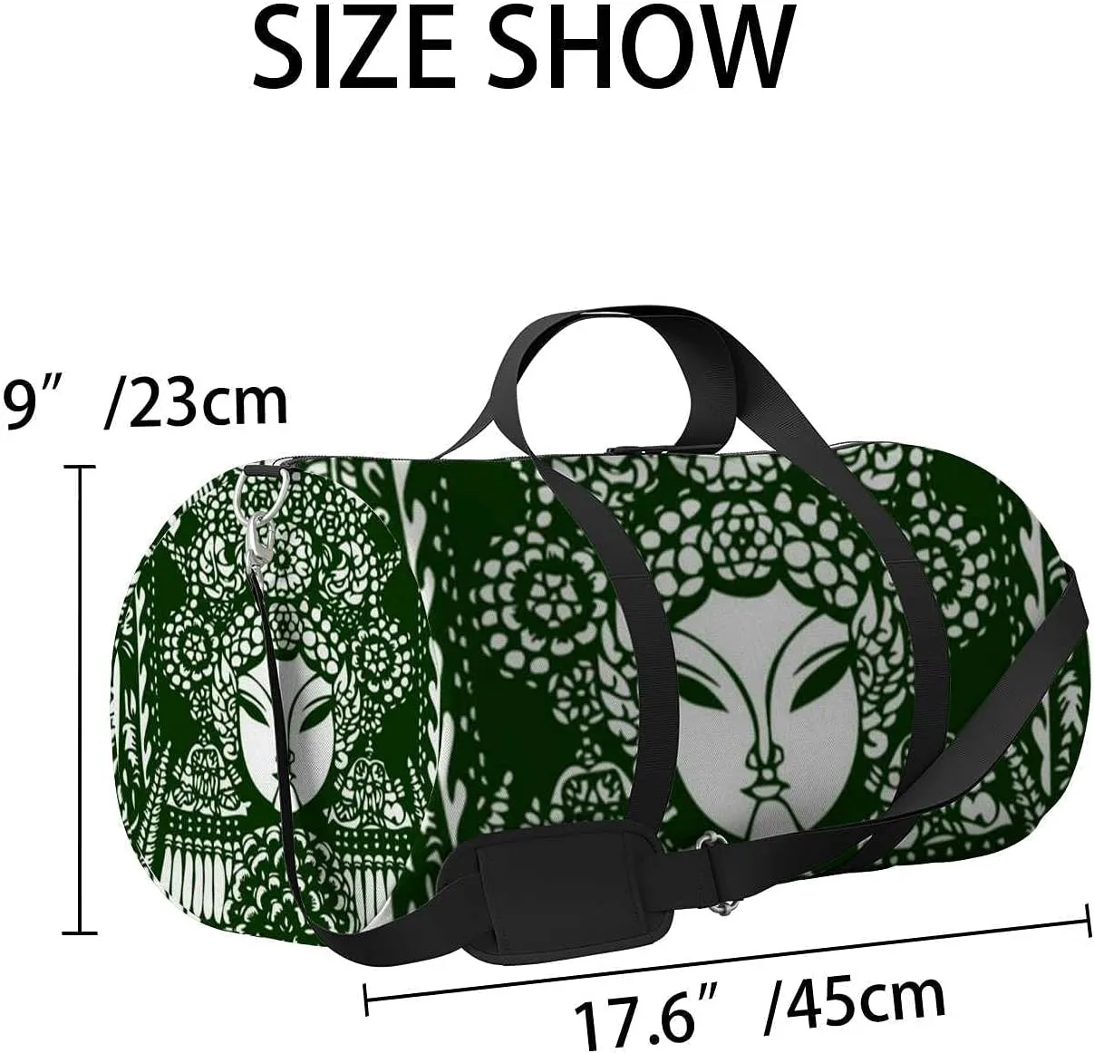 Sports Gym Bag for Women and Men Waterproof Traditional Chinese Artistic Pattern Duffel Bag Lightweight Carryon Traveling Boarding Gripsack