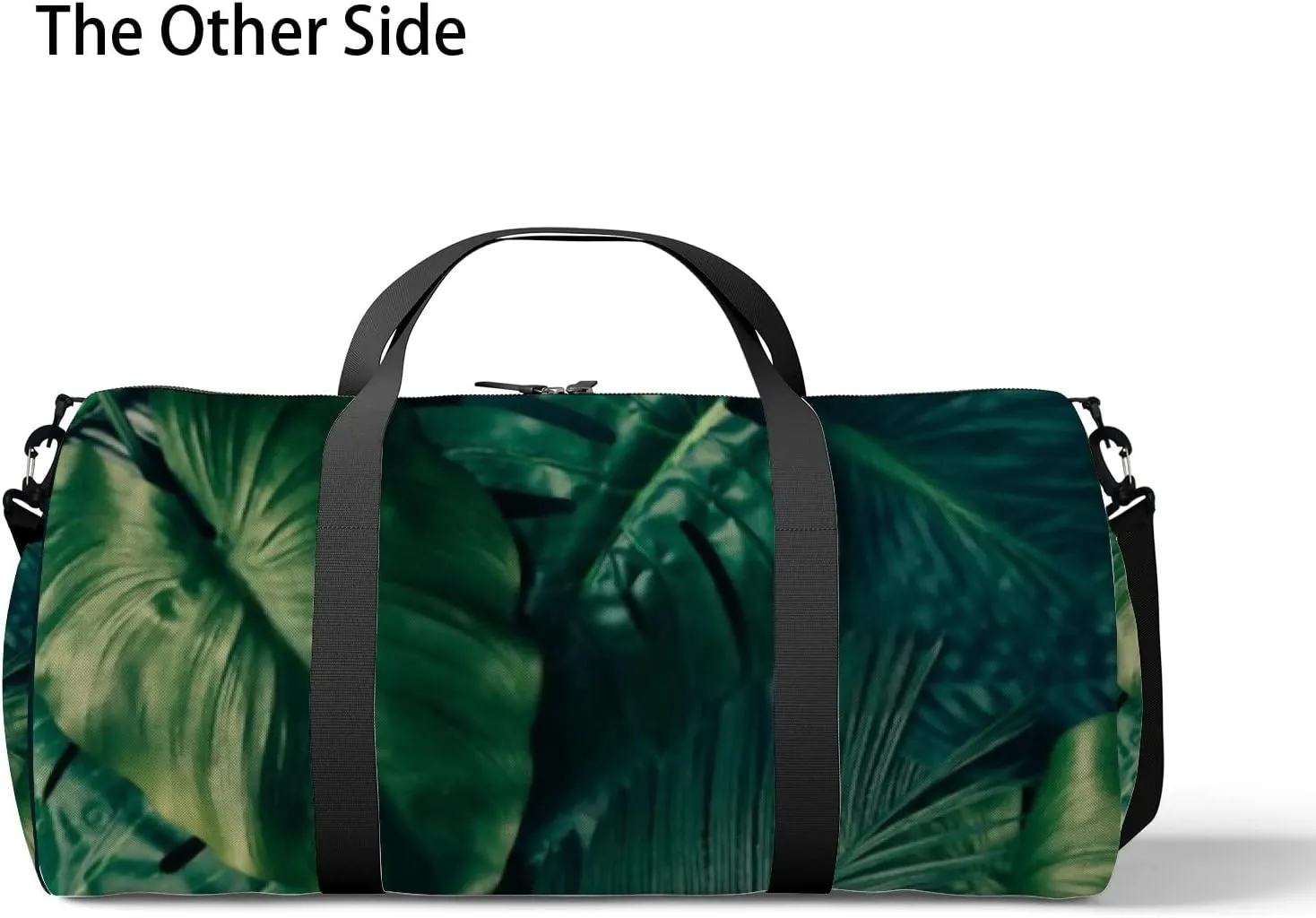 Sports Gym Bag for Women and Men Waterproof Tropical Green Leaves Pattern Duffel Bag Lightweight Carryon Traveling Boarding Gripsack