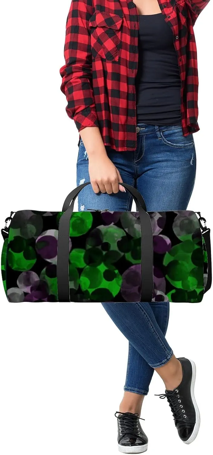 Sports Gym Bag for Women and Men Waterproof Watercolor Pattern Multicolored Circles Duffel Bag Lightweight Carryon Traveling Boarding Gripsack