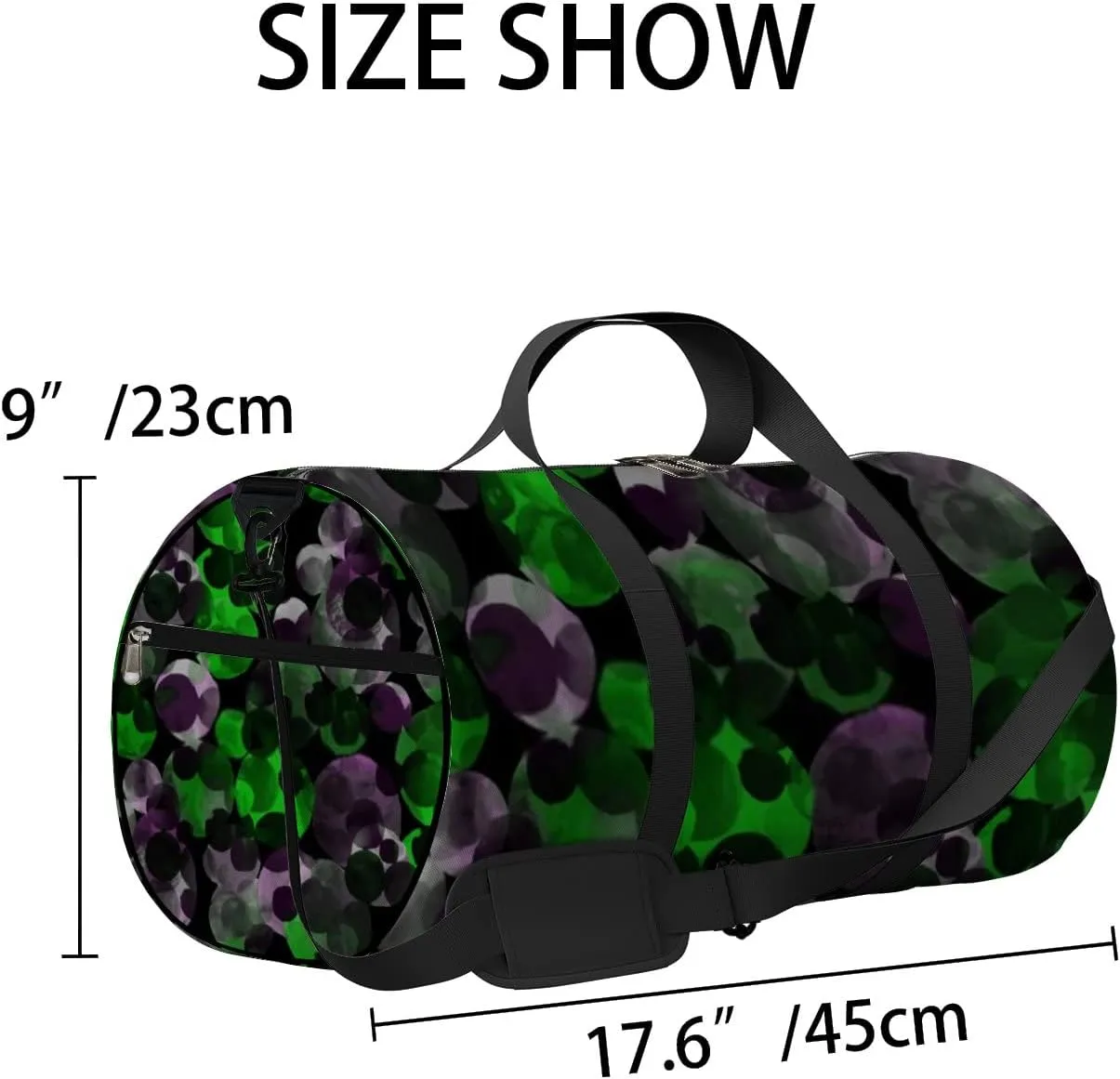 Sports Gym Bag for Women and Men Waterproof Watercolor Pattern Multicolored Circles Duffel Bag Lightweight Carryon Traveling Boarding Gripsack