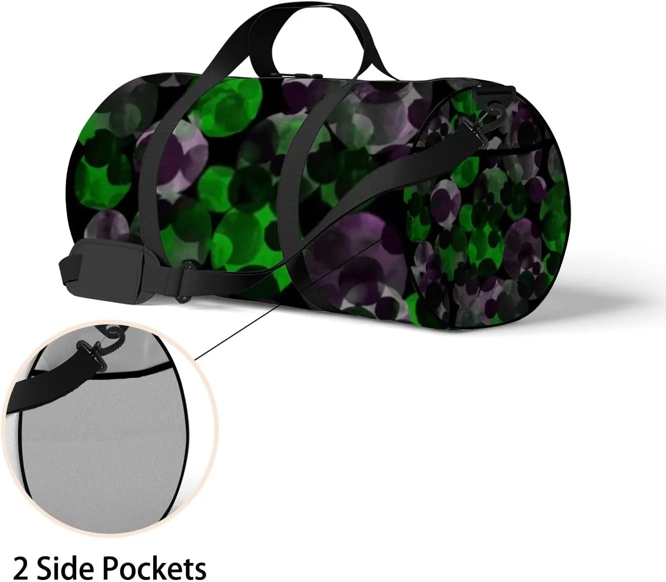 Sports Gym Bag for Women and Men Waterproof Watercolor Pattern Multicolored Circles Duffel Bag Lightweight Carryon Traveling Boarding Gripsack