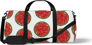 Sports Gym Bag for Women and Men Waterproof Watermelon Sketch Style Duffel Bag Lightweight Carryon Traveling Boarding Gripsack