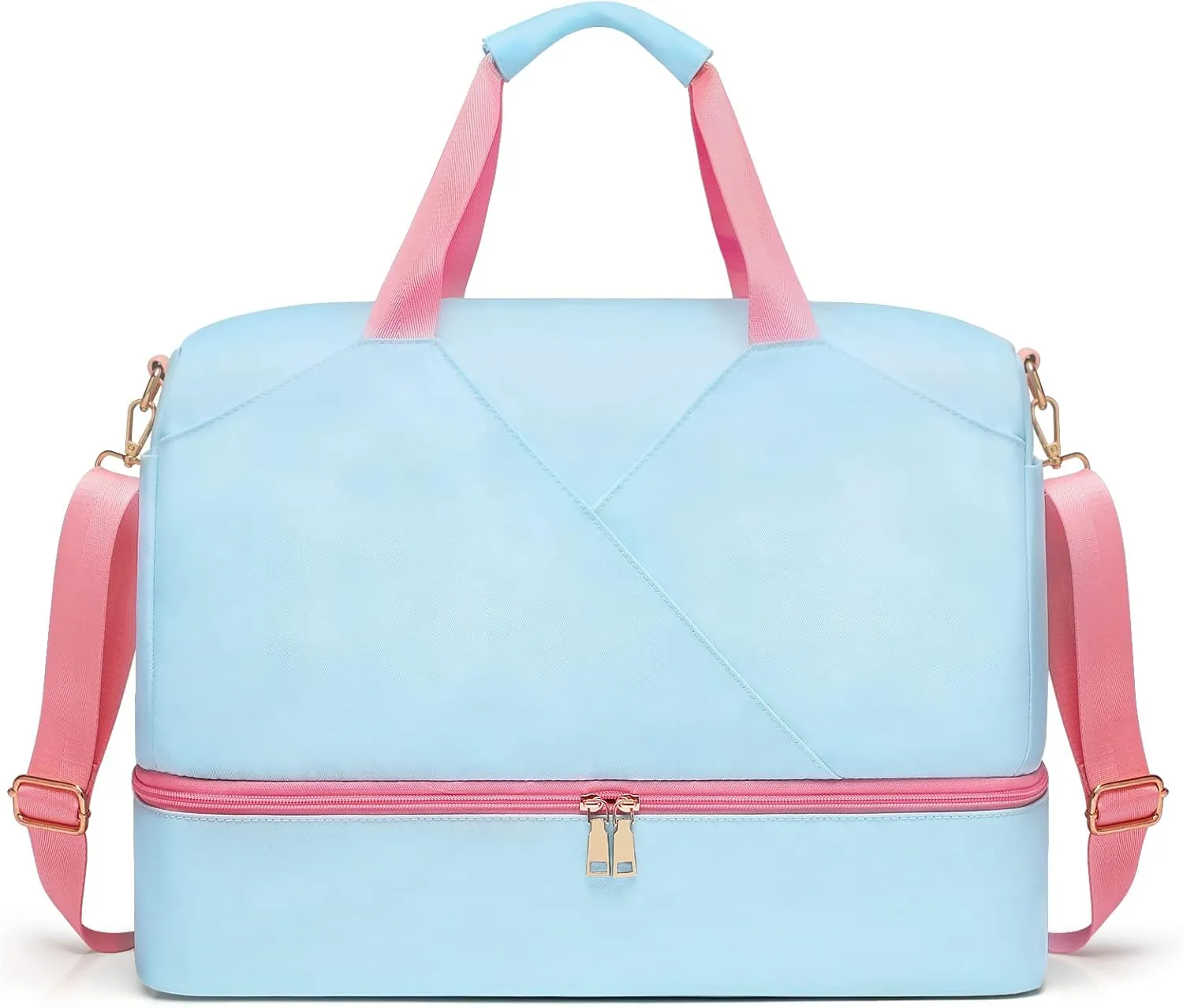 Sports Gym Bag for Women, Travel Duffle Bag with Shoe Compartment & Wet Pocket, Fitness Yoga Bag Weekender Overnight Bag Small