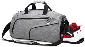 Sports Gym Bag Multifunctional Gym Bag Travel Bag Shoe Compartment with Wet Pocket for Men and Women (Color : Black) (Gray)