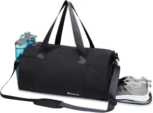 sportsnew Sports Gym Bag with Wet Pocket & Shoe Compartment Fitness Workout Bag for Men and Women, Black