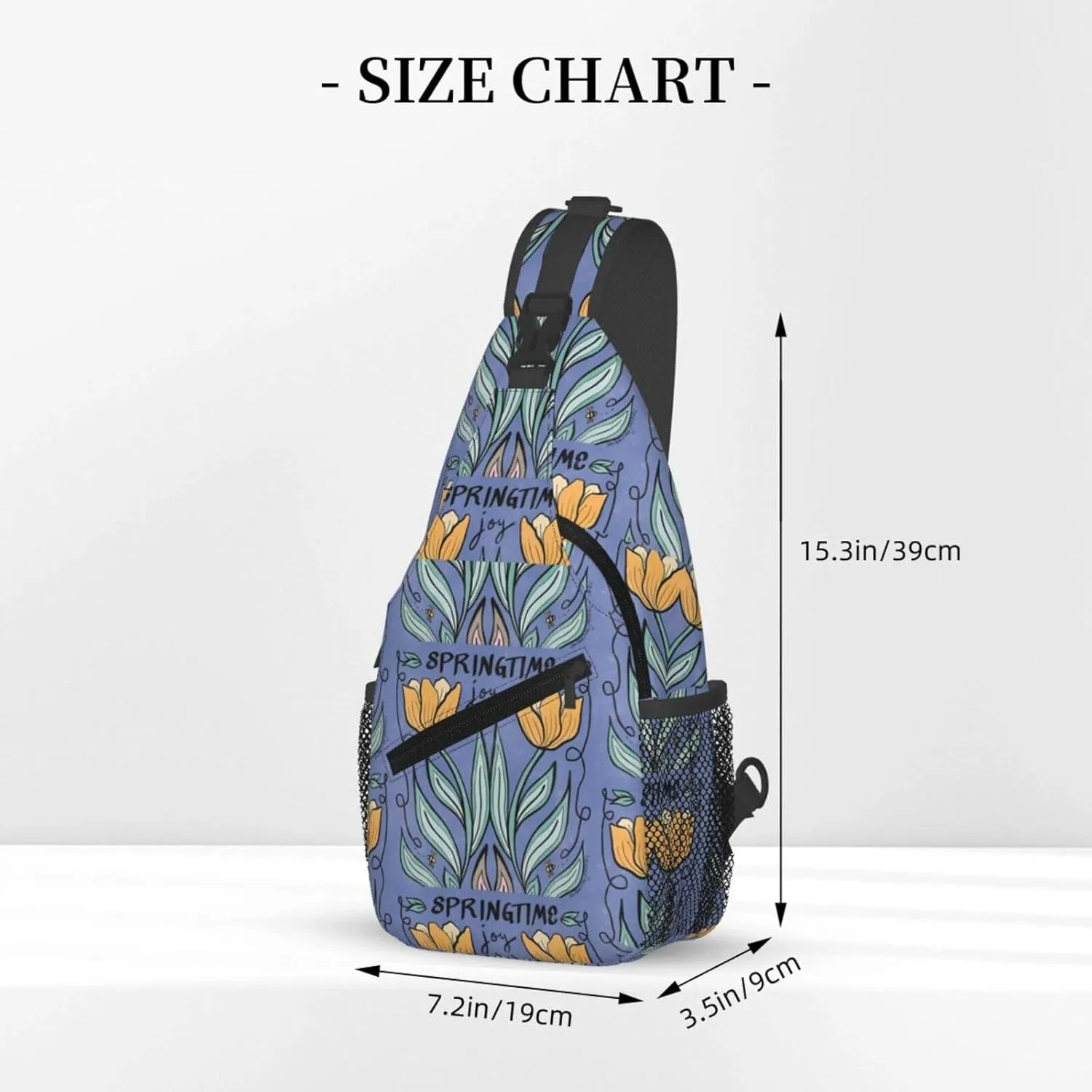 Springtime Joy Tulips Chest Sling Bag Crossbody Shoulder Backpack Bag Gym Cycling Travel Hiking Daypack Cross Bag