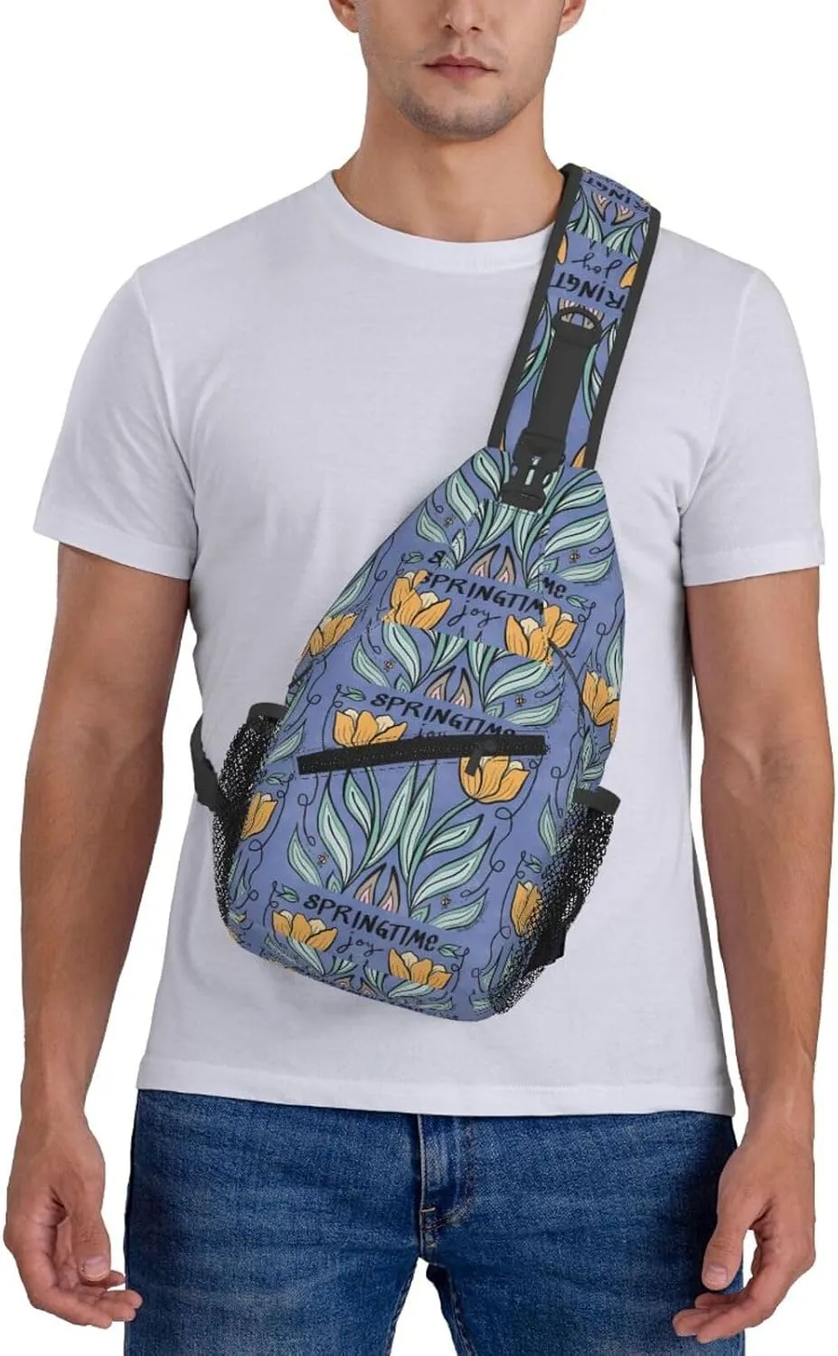 Springtime Joy Tulips Chest Sling Bag Crossbody Shoulder Backpack Bag Gym Cycling Travel Hiking Daypack Cross Bag