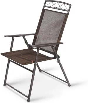 SPSUPE Set of 4 Outdoor Patio Folding Chairs, Steel Camping Chairs, Ideal for Deck, Garden, Pool, Backyard, Coffee