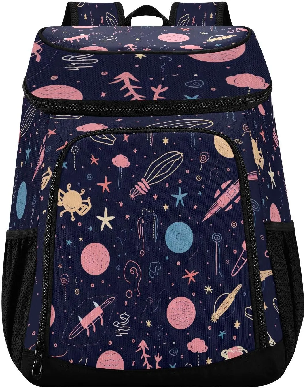 Stars and Comets Cooler Backpack 36 Cans Leakproof Waterproof Backpack Cooler Bag Beach Accessories Travel Camping Fishing Backpack for Women Men