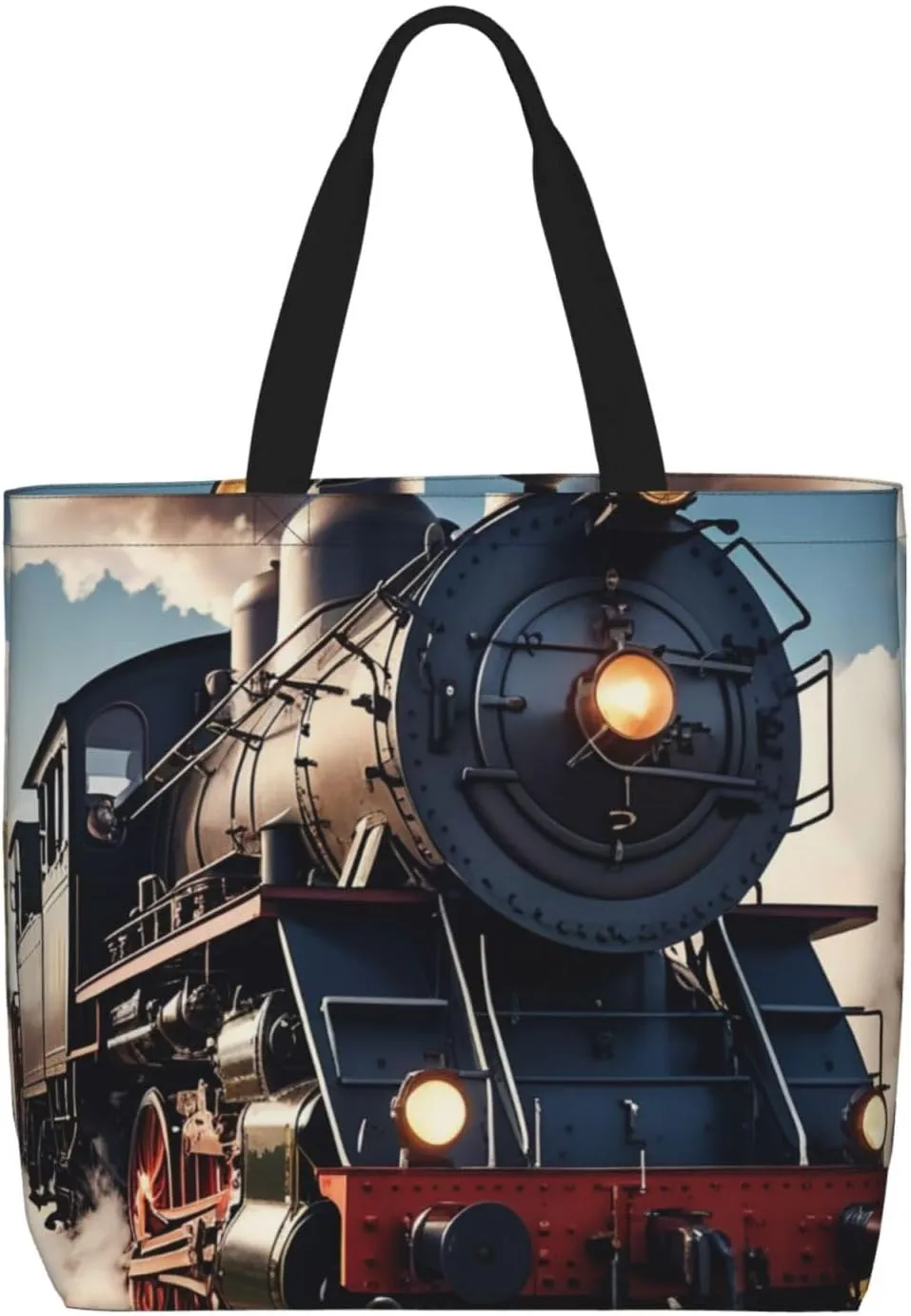 Steam Locomotive Train Print One Shoulder Convenient Bag,Cute Women's One Shoulder Handbag,Suitable for Work and Grocery Shopping