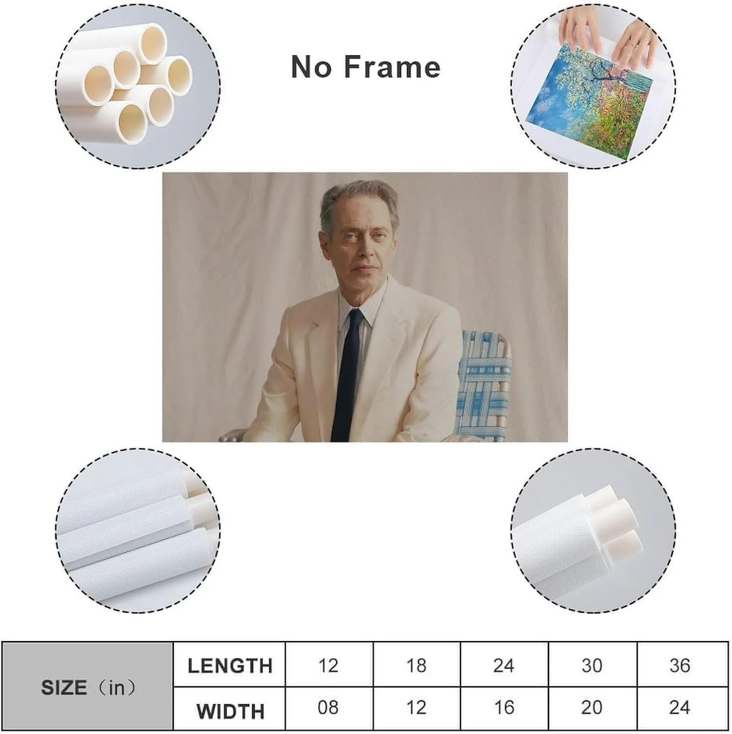 Steven Buscemi Poster (14) Wall Art Poster Scroll Canvas Painting Picture Living Room Decor Home Framed/Unframed 12x18inch(30x45cm)