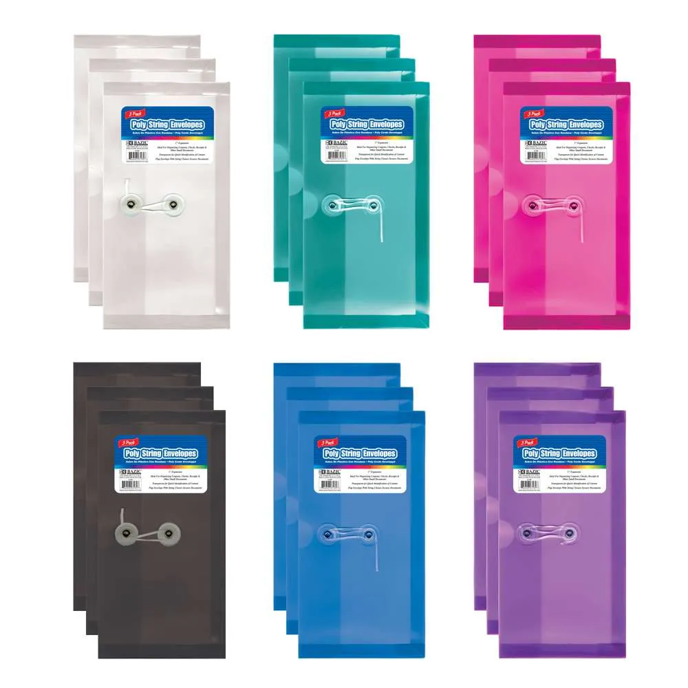 String Envelope Poly Coupon / Check Size (3/Pack)